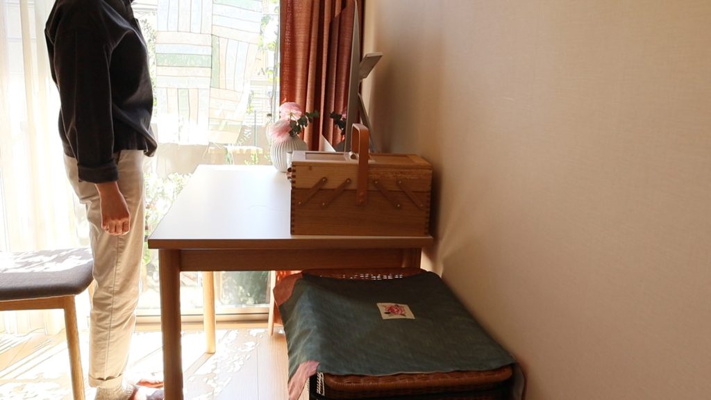 ポジャギ制作中